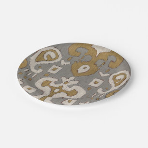 Assiettes En Carton Ikat ocre I