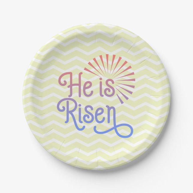 Assiettes En Carton Il est ressuscité Christian Easter Retro (Devant)