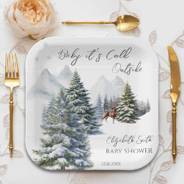 Assiettes En Carton Il fait froid à l'extérieur de Winter Wonderland