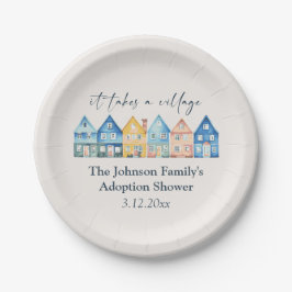 Assiettes En Carton "Il Faut Un Village" Adoption / Douche Foster