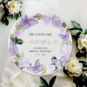 Assiettes En Carton Il Me Donne Des Papillons Salle De Fête De Mariage