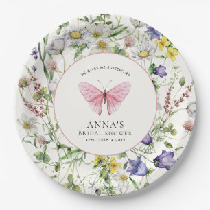 Assiettes En Carton Il Me Donne Fête des mariées Aux Papillons