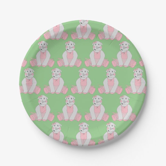 Assiettes En Carton illusima Ballerina Rhino (Devant)