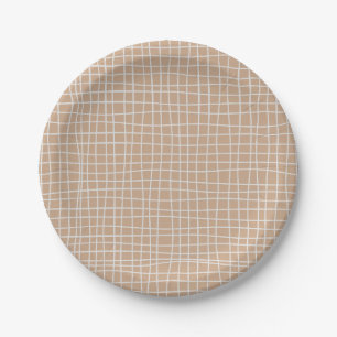 Assiettes En Carton Illusion d'optique de grille irrégulière Carrés de