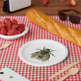 Assiettes En Carton Illustration antique d'abeille