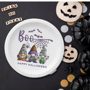 Assiettes En Carton Illustration Boo Halloween Gnomes