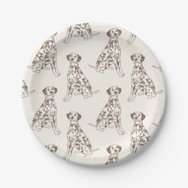 Assiettes En Carton Illustration Brown de chien dalmate