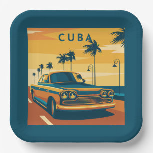 Assiettes En Carton Illustration Cuba