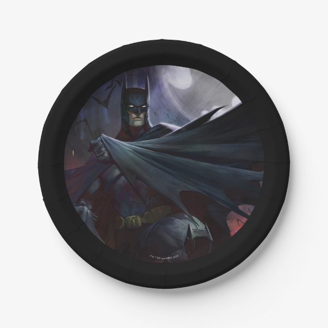 Assiettes En Carton Illustration de Batman sur la crise infinie (Devant)