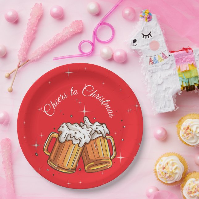 Assiettes En Carton Illustration de bière de Noël Cheers (Fête)