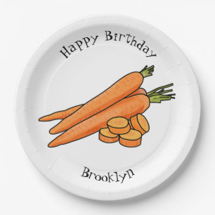 Assiettes En Carton Illustration de carotte