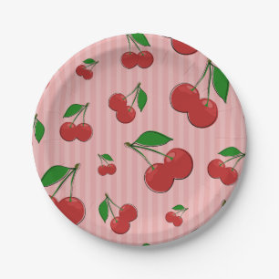 Assiettes En Carton Illustration de cerises