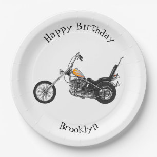 Assiettes En Carton Illustration de Chopper Motorcycle 1950