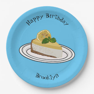 Assiettes En Carton Illustration de citron cheesecake