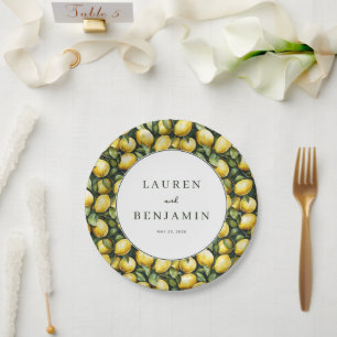 Assiettes En Carton Illustration de citron jaune joyeux