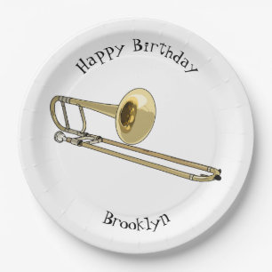 Assiettes En Carton Illustration de dessin animé de Trombone