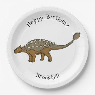 Assiettes En Carton Illustration de dinosaure blindé Ankylosaurus