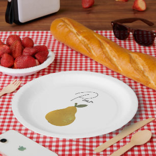 Assiettes En Carton Illustration de fruit poire
