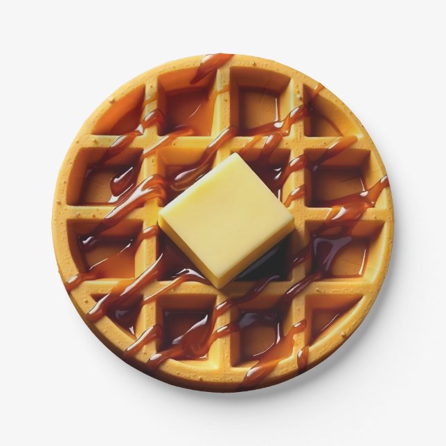 Assiettes En Carton Illustration de gaufre (Devant)