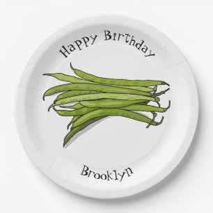 Assiettes En Carton Illustration de haricots verts