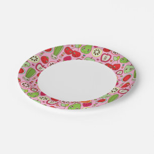 Assiettes En Carton illustration de la cuisine de fruits motif