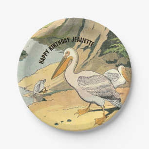 Assiettes En Carton Illustration de la plage de Pelican