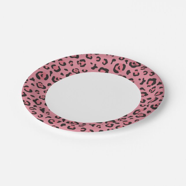 Assiettes En Carton Illustration de l'animal léopard rose (Angle)