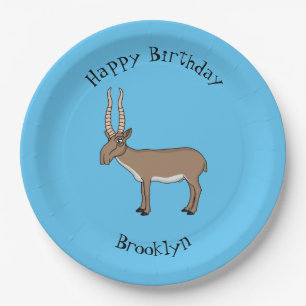 Assiettes En Carton Illustration de l'antilope de Saiga