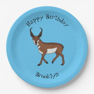 Assiettes En Carton Illustration de l'antilope Pronghorn