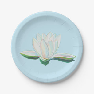 Assiettes En Carton Illustration de Lotus blanc