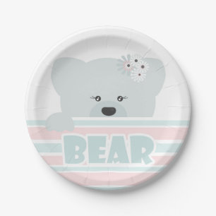 Assiettes En Carton Illustration de l'ours en peluche pour enfants