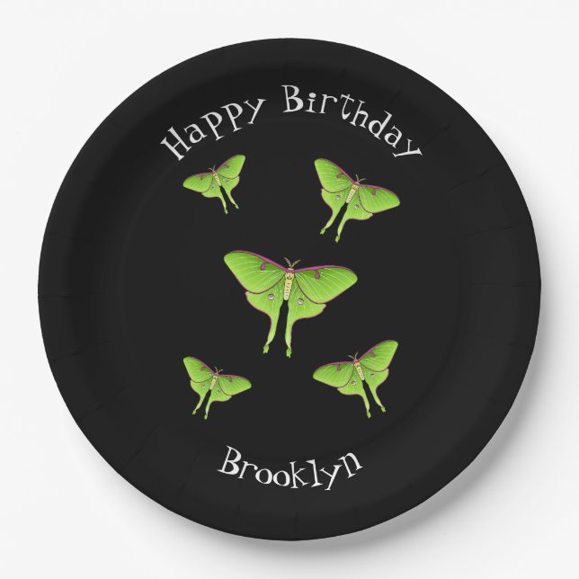 Assiettes En Carton Illustration de Luna Moth (Devant)
