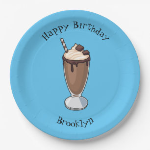 Assiettes En Carton Illustration de milk-shake au chocolat