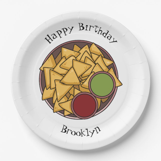 Assiettes En Carton Illustration de Nachos (Devant)