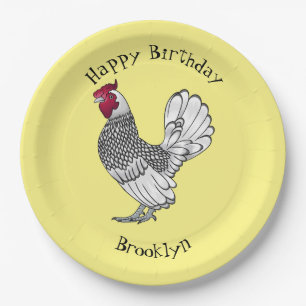 Assiettes En Carton Illustration de poulet Sebright