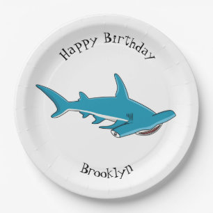Assiettes En Carton Illustration de requin marteau