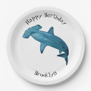 Assiettes En Carton Illustration de requin marteau
