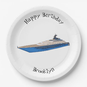 Assiettes En Carton Illustration de yacht