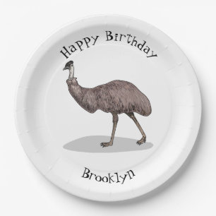 Assiettes En Carton Illustration d'Emu bird