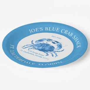 Assiettes En Carton Illustration des aquarelles de crabe bleu