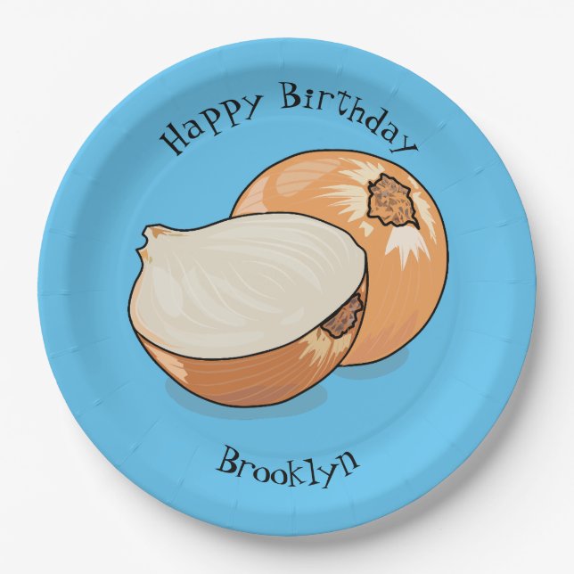 Assiettes En Carton Illustration d'oignon (Devant)