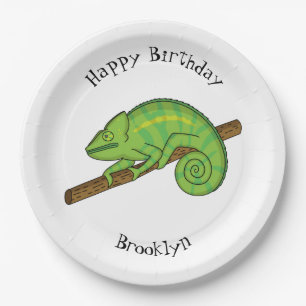 Assiettes En Carton Illustration du caméléon de la parson