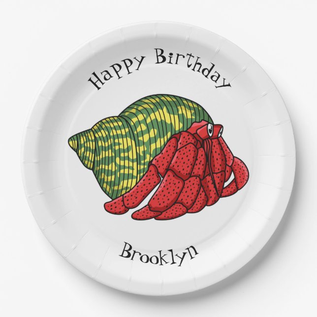 Assiettes En Carton Illustration du crabe mignon (Devant)