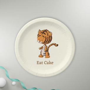 Assiettes En Carton Illustration du tigre de la Jungle de Gâteau à man