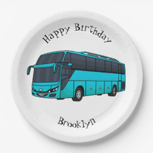 Assiettes En Carton Illustration d'un autobus à passagers moderne