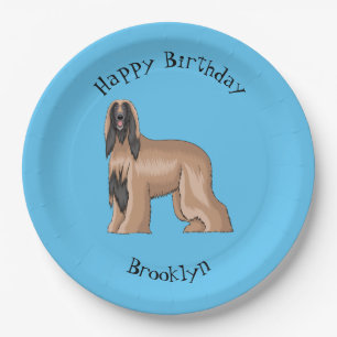Assiettes En Carton Illustration d'un chien hound afghan