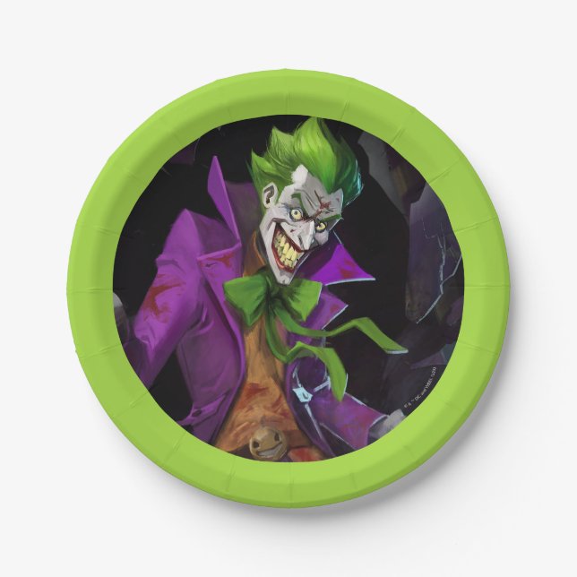 Assiettes En Carton Illustration d'un joker en crise infinie (Devant)