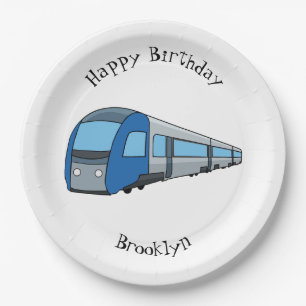 Assiettes En Carton Illustration d'un train électrique