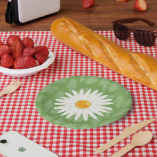 Assiettes En Carton Illustration Fleur De Faisy Sur Un Arrière - plan 