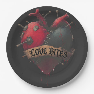 Assiettes En Carton Illustration gothique d'un cœur anatomique "Les mo